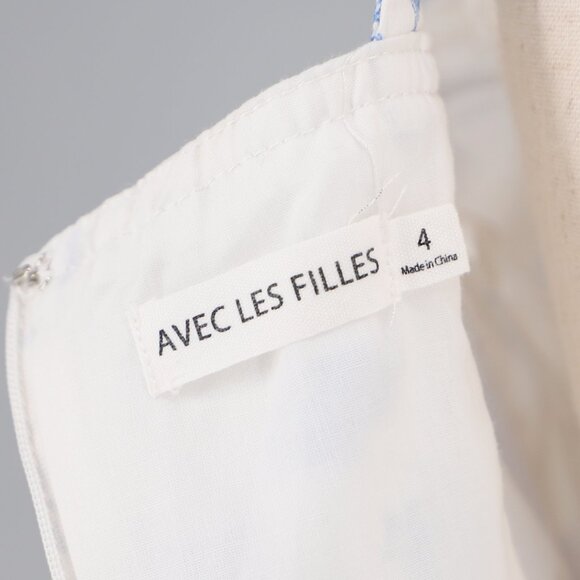 Avec Les Files Blue Toile Mermaid Sea Creature Midi Dress Size 4 - Picture 6 of 7